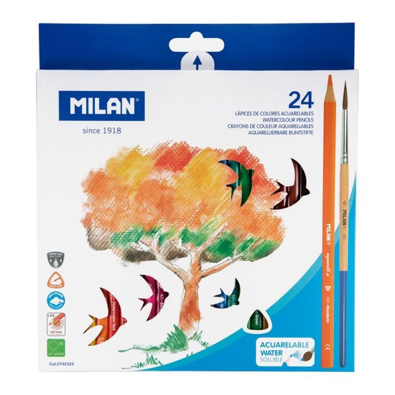 MILAN水溶性色铅笔24色 - 其他书写用品 - 木头 多色