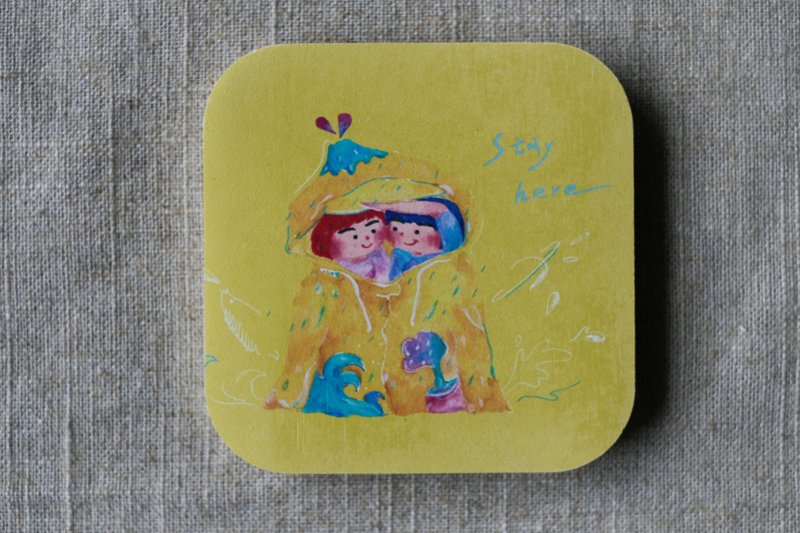 stay here | 方形 | 硅藻土杯垫 - 其他 - 其他材质 黄色