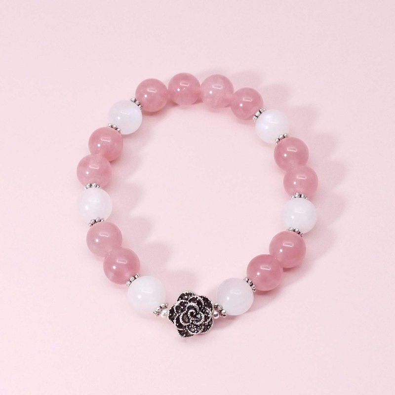 6A蓝月光石  6A马达加斯加粉水晶 8MM天然石手链 - 手链/手环 - 水晶 