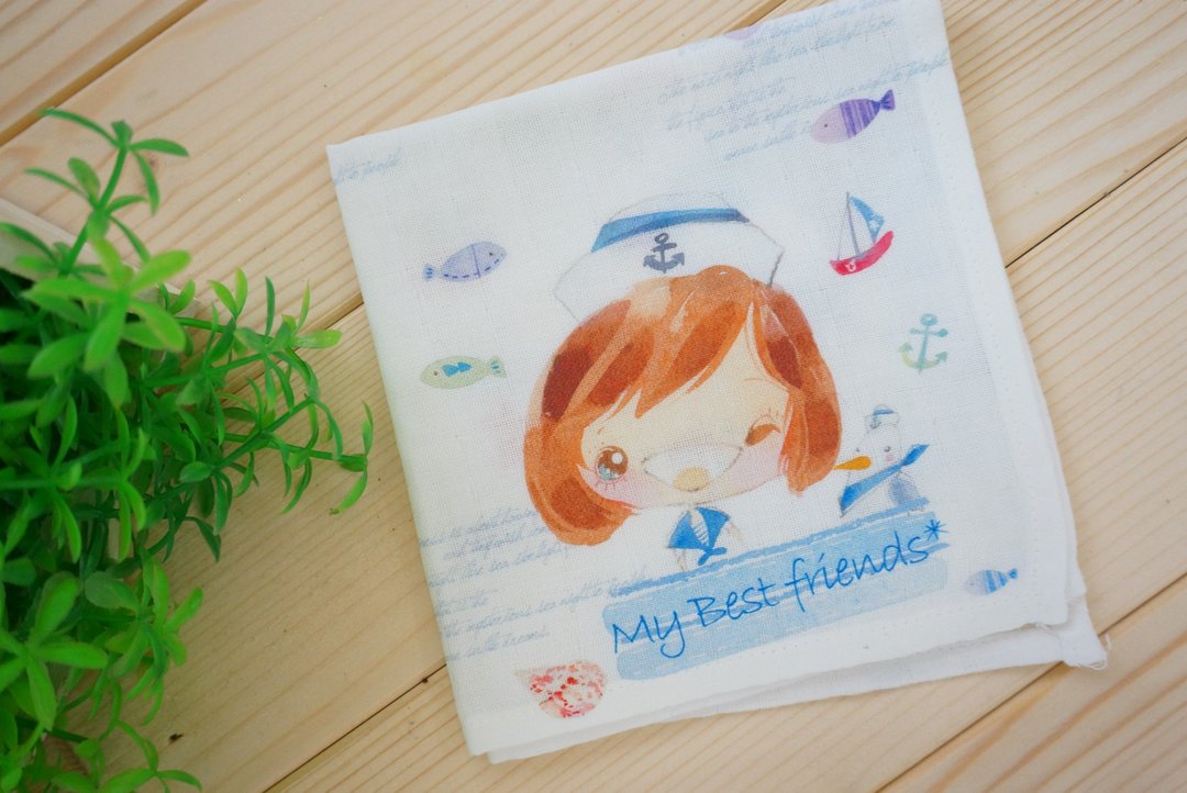 My Best Friends 布织品 手帕 我与海鸟款 - 手帕/方巾 - 棉．麻 