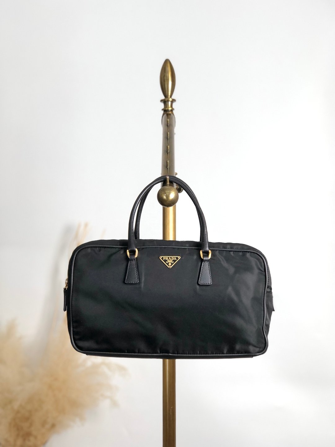 【日本直送 名牌中古包】PRADA 普拉达 手提包 黑色 经典三角形标志 尼龙 迷你波士顿包 BL0088 vintage yaijvh - 手提包/手提袋 - 尼龙 黑色