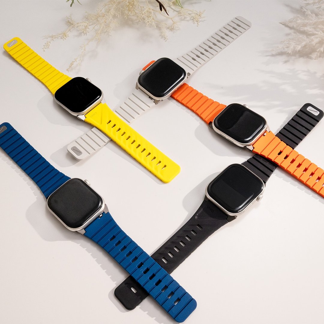 UNIQ 新加坡 Fluo Apple Watch 双表扣组合磁吸表带 - 表带 - 硅胶 多色