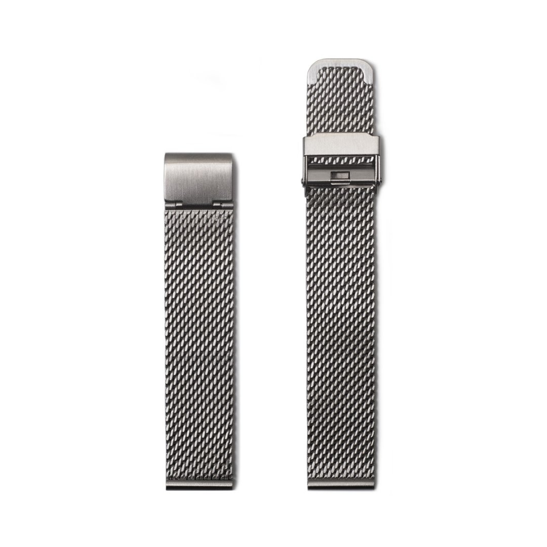 Hidden Time Watch 18mm 钢织带 - 银色 - 表带 - 其他金属 银色