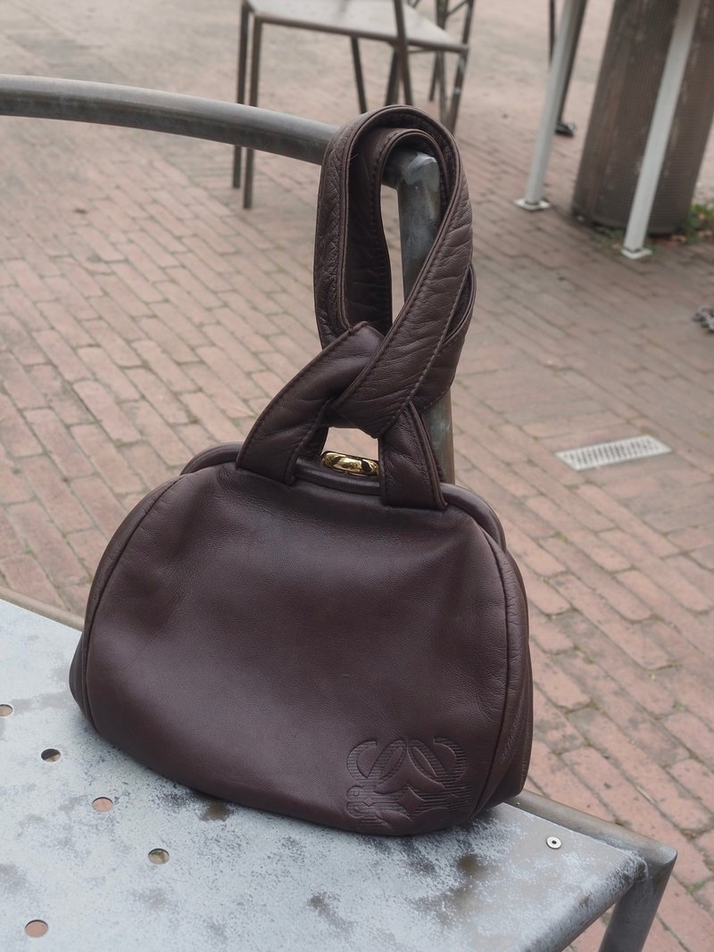 LOEWE 罗威 Anagram 手提包 棕色 皮革 古董级 - 手提包/手提袋 - 真皮 咖啡色