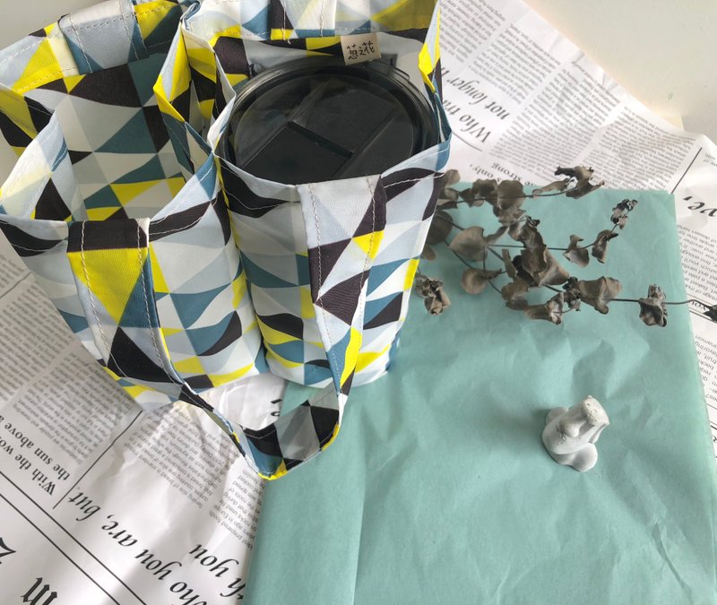 几何图形双享杯两用防水杯袋 - 手提包/手提袋 - 防水材质 黑色