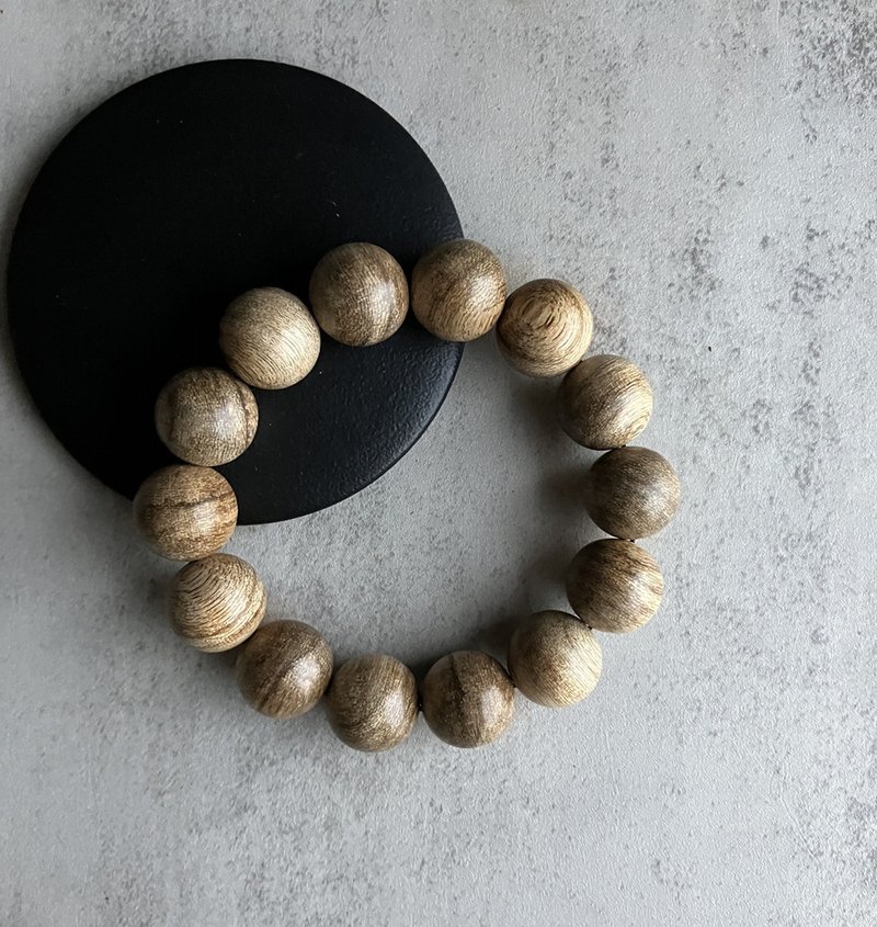 【圆珠重油款】野生达拉干沉香单圈手串16mm(20-22g) - 手链/手环 - 木头 