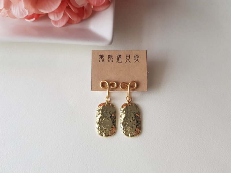 【圆方】无痛耳夹、夹式耳环、耳钩 - 耳环/耳夹 - 其他材质 金色