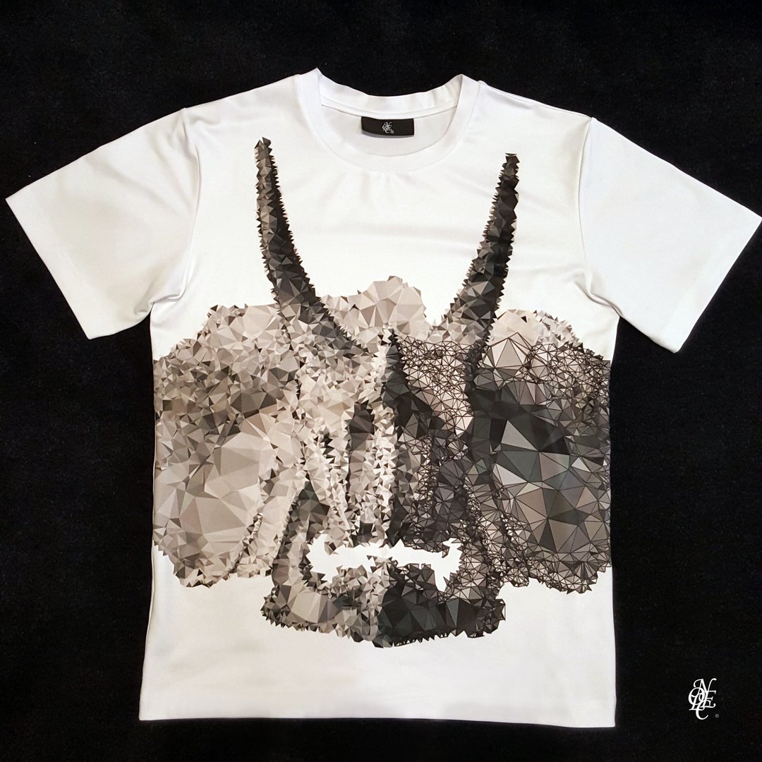 三角龙 设计款T-shirt - 男装上衣/T 恤 - 聚酯纤维 白色