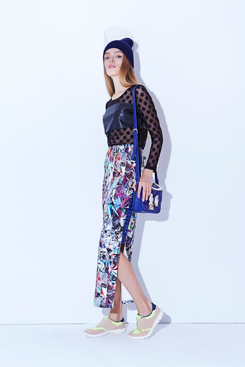 暗黑女神风格黑色波尔卡圆点透明蕾丝上衣 - 女装上衣 - 聚酯纤维 黑色