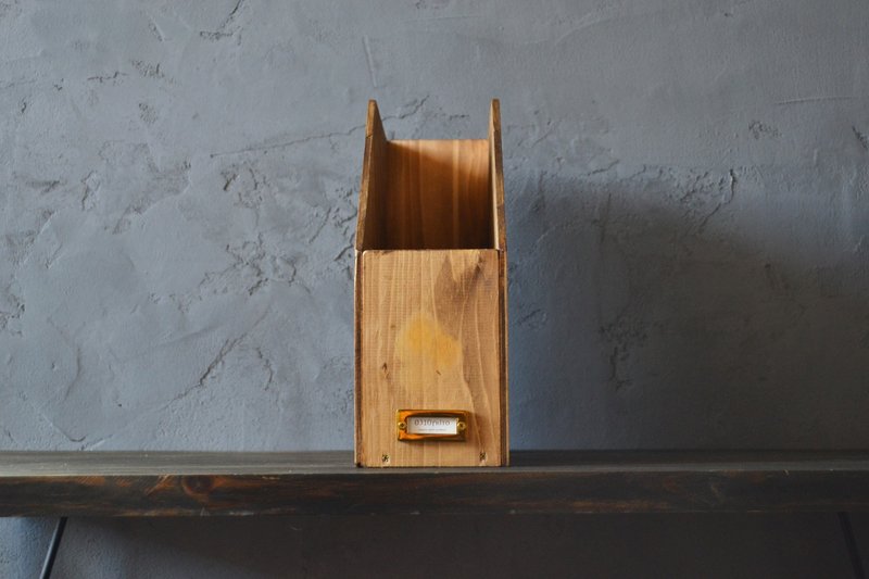 0310mito 日本产桧木书架 黄铜名牌 M尺寸 - 书架/书挡 - 木头 咖啡色