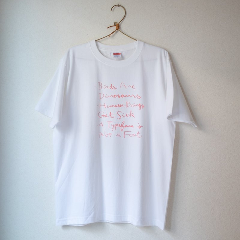 Hand screen printed t-shirt / THE FACTS - 中性连帽卫衣/T 恤 - 棉．麻 白色