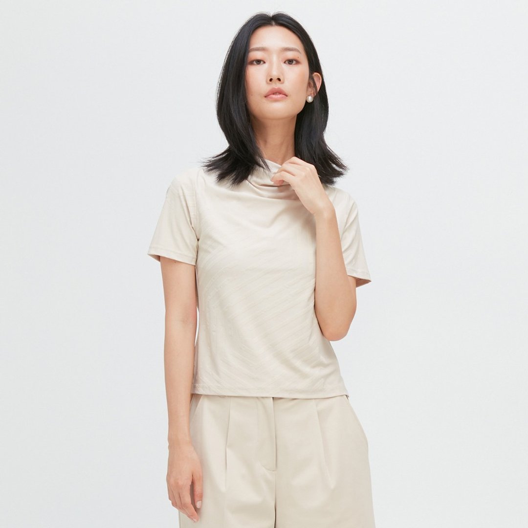 不可退换 /REBOOT-短袖上衣 (女)-卡其 - 女装 T 恤 - 聚酯纤维 卡其色