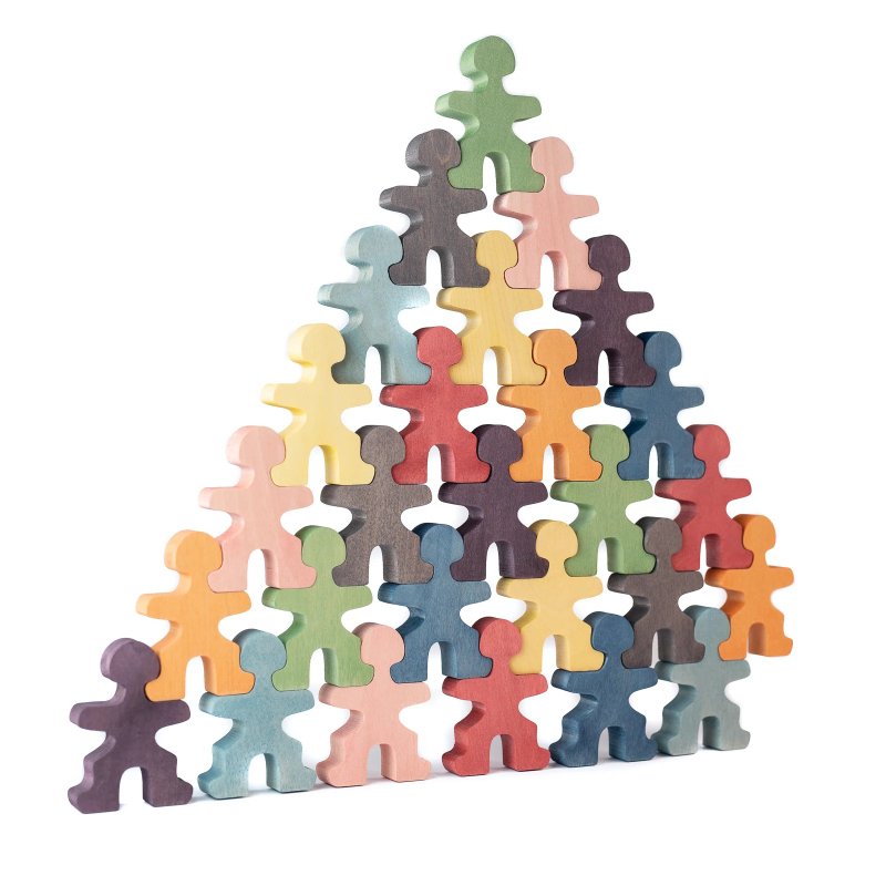 Flockmen - 木制大力士彩色小人物叠叠乐 - 27入 - 桌游/玩具 - 木头 