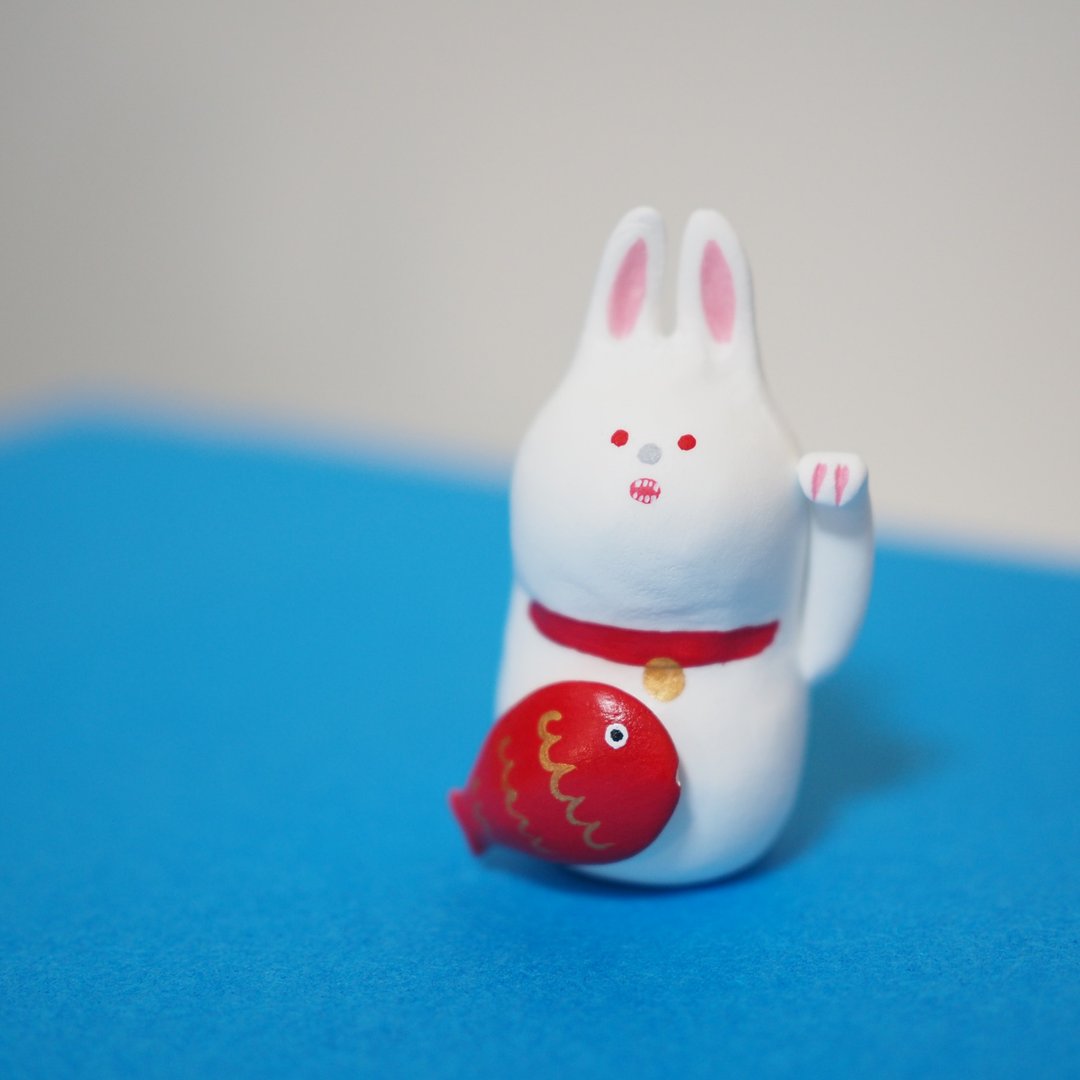 Lacky rabbit - 玩偶/公仔 - 粘土 白色