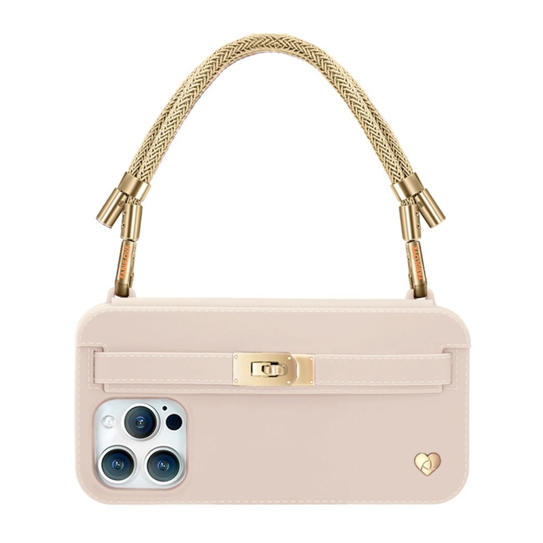 香港设计手机包-Lumi【Golden Strap + Beige Pursecase】 - 手机壳/手机套 - 硅胶 卡其色