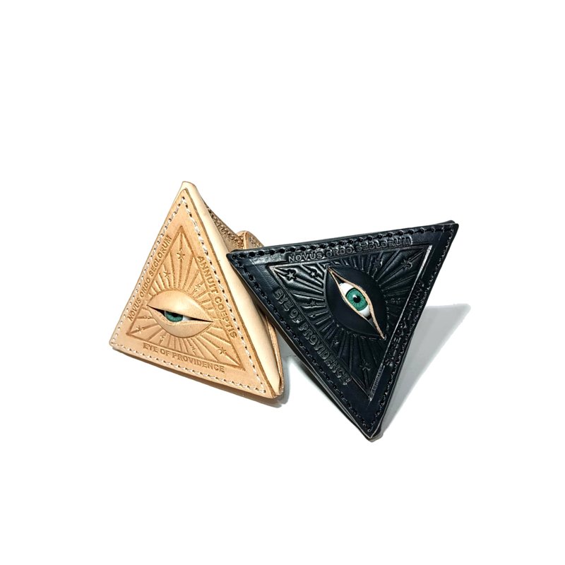 全知之眼零钱包 / 神秘的金字塔造型 - 零钱包 - 真皮 橘色