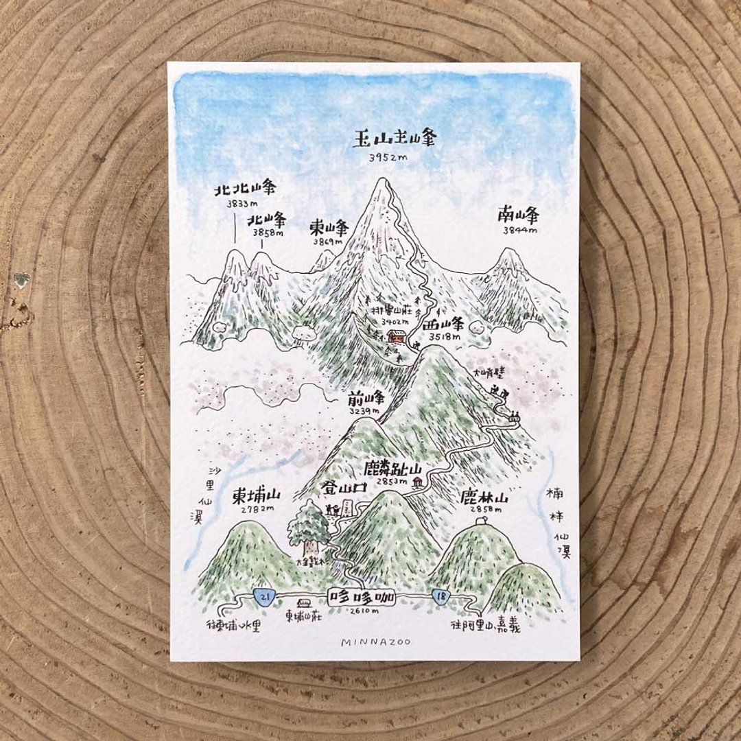 走读地图明信片－玉山 - 卡片/明信片 - 纸 
