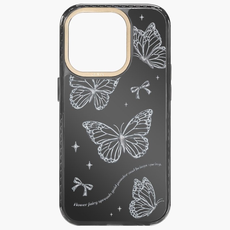 月银金属 银霞蝴蝶 磁吸版 透黑框 iPhone 16 15 14 13 Pro Max - 手机壳/手机套 - 环保材料 黑色