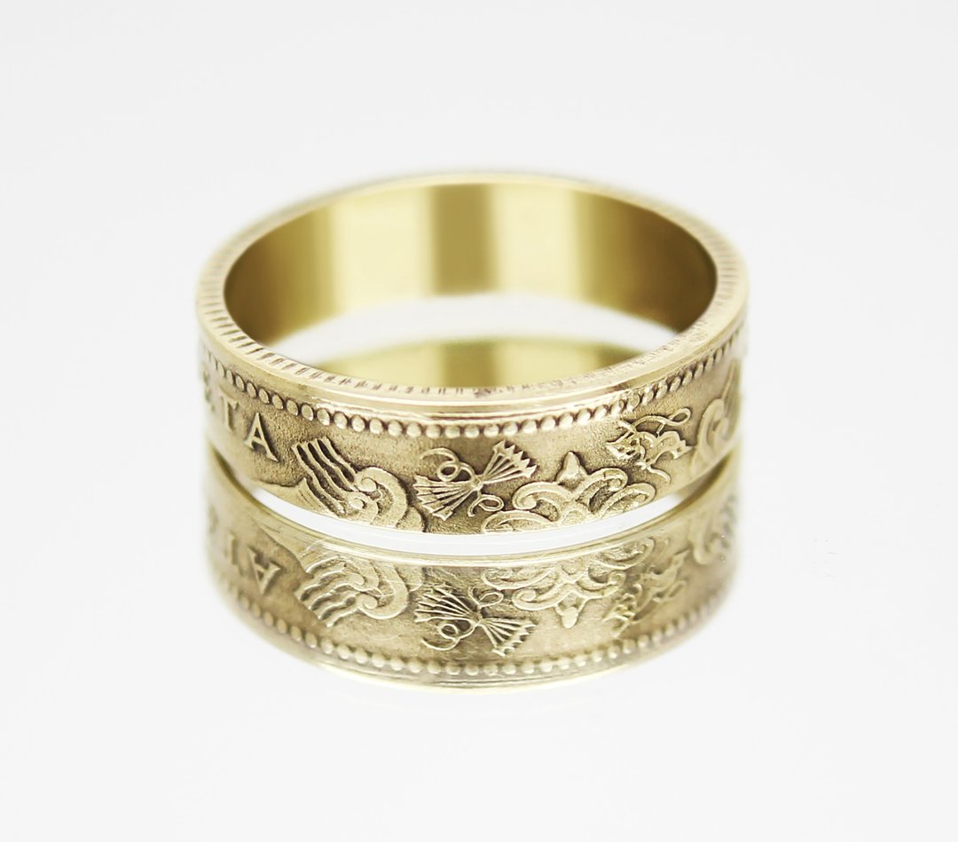 Spain Coin Ring 1 peseta 1966 coin rings for men coin rings for women - 戒指 - 其他金属 