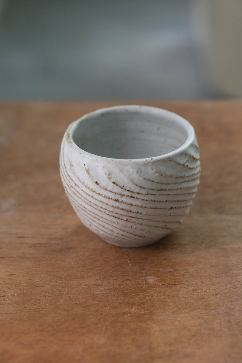 雪白铁斑握杯 - 其他杯子 - 陶 白色