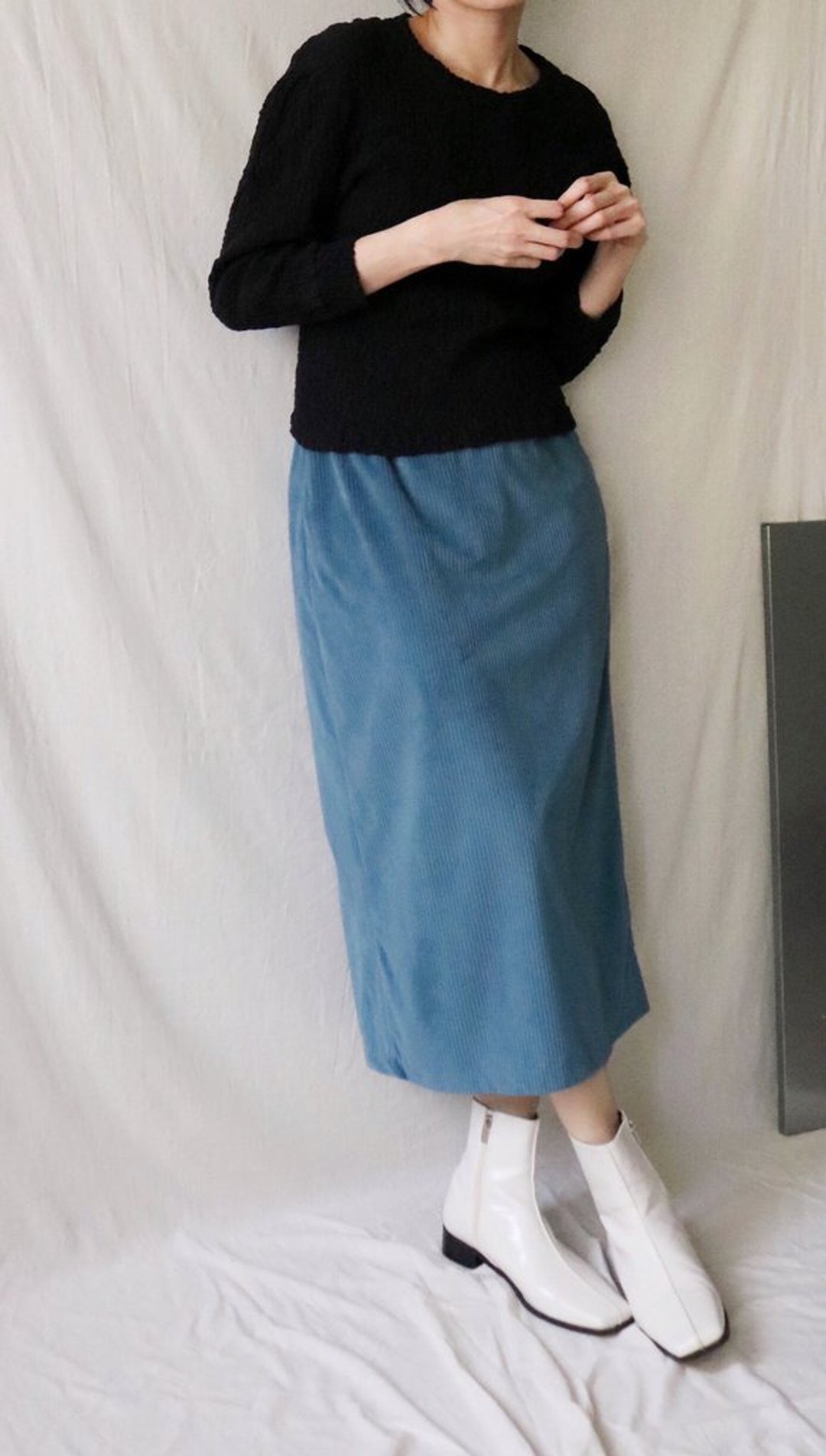 CAPUCINE SKIRT 孔雀蓝窄A铅笔裙 剩 s/m 现货 - 裙子 - 棉 