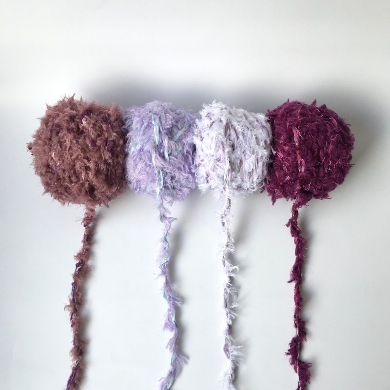 【粒线桔】三股混合纱线-芋泥派对 | 四卷一组260公克/4pcs(260g) - 编织/刺绣/羊毛毡/裁缝 - 其他人造纤维 紫色