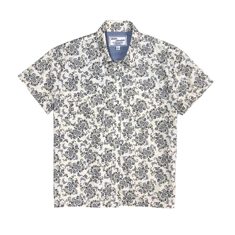 Women's Paisley Print Shirt 女装佩斯利衬衫 - 白色 - 女装衬衫 - 棉．麻 白色
