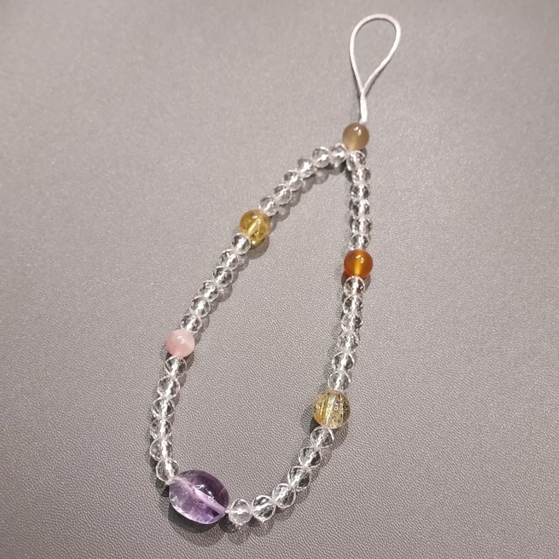 十二星座 (巨蟹座-人马座) 守护幸运水晶电话绳 - 挂绳/吊绳 - 水晶 