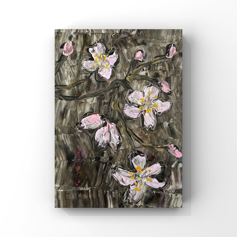 樱花油画樱花树枝粉红花朵艺术樱花装饰墙艺术 - 海报/装饰画/版画 - 其他材质 多色