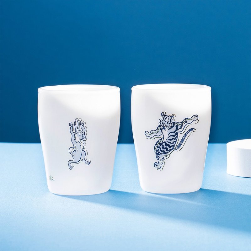 只是ZISHI×好玻GOODGLAS / 醉好是潮台味啤酒对杯-青花款 - 玻璃杯 - 玻璃 白色