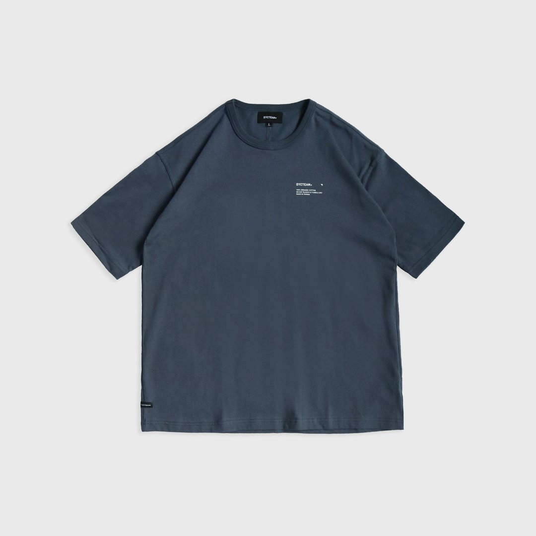 DYCTEAM - ORGANIC LOOSE TEE (gray blue) - 男装上衣/T 恤 - 棉 蓝色