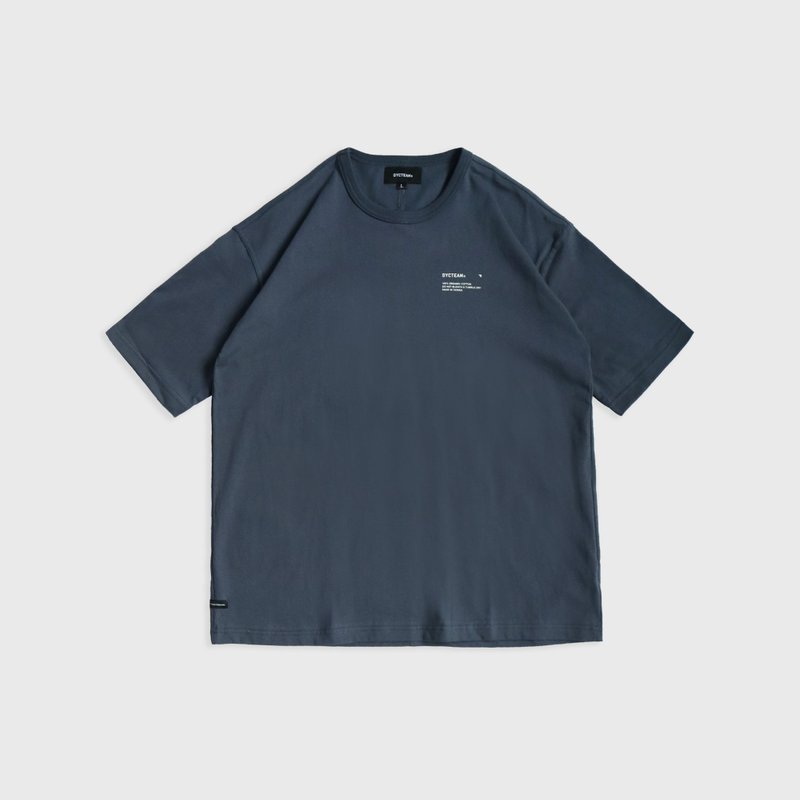DYCTEAM - ORGANIC LOOSE TEE (gray blue) - 男装上衣/T 恤 - 棉．麻 蓝色
