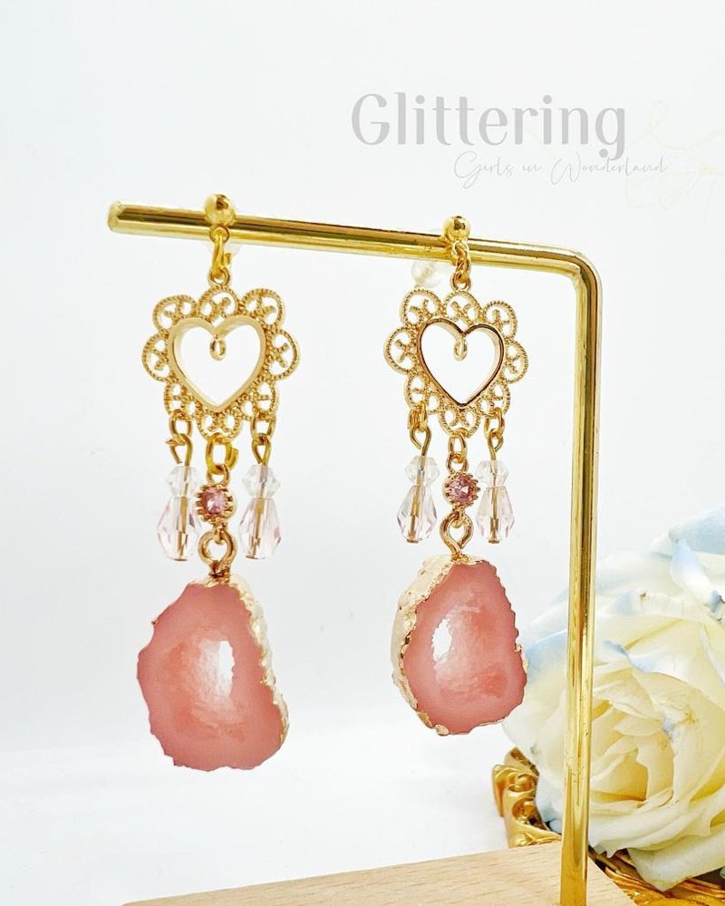 | 魔法石水晶系列 | 仿水晶洞耳环 • 925耳针 - 耳环/耳夹 - 水晶 紫色