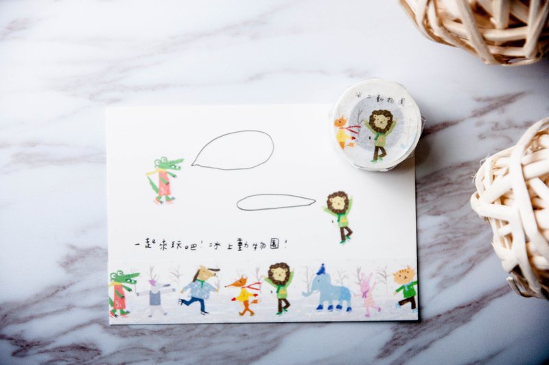 冰上动物园 /7M  by Ginny Lambkin - 纸胶带 - 纸 蓝色