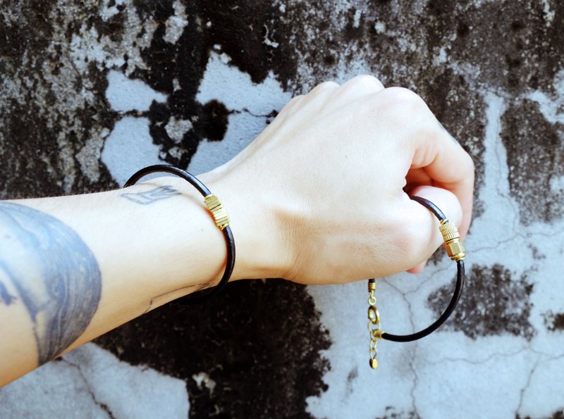 帅哥手环（三环） - 手链/手环 - 真皮 黑色