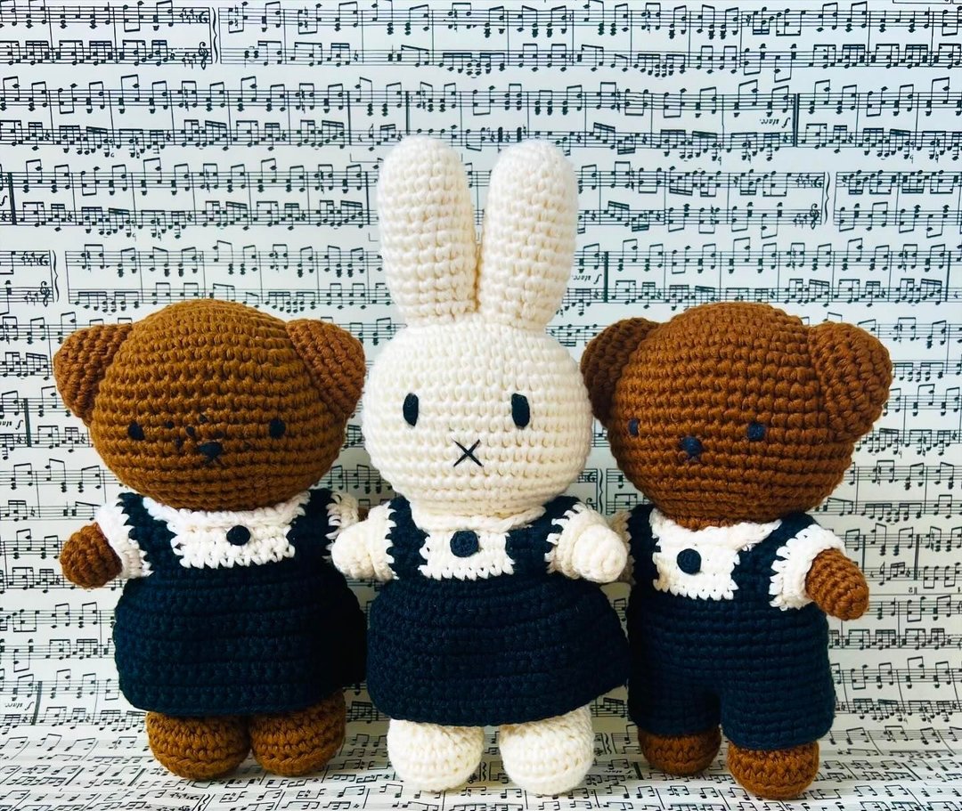 荷兰进口Miffy【学校制服系列】Just Dutch授权正版手工米非兔 - 玩偶/公仔 - 棉 黑色
