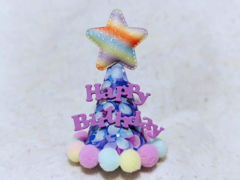 Birthday star 生日之星  宠物生日帽 - 衣/帽 - 棉．麻 蓝色