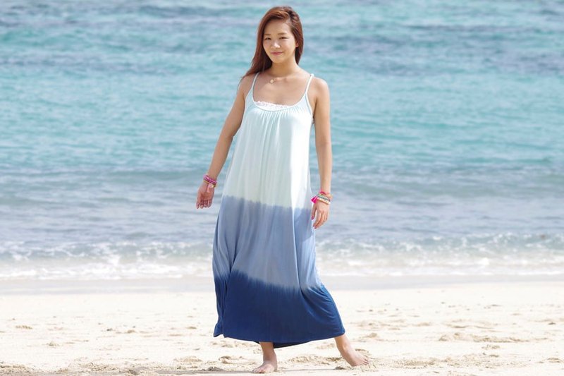 New work in the summer of 2017! Gradation Summer Long Dress <Ocean> - 洋装/连衣裙 - 其他材质 蓝色