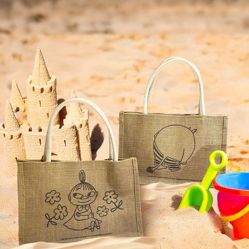 【MOOMIN】亚麻野餐手提袋 小款 两种款式 - 手提包/手提袋 - 棉．麻 