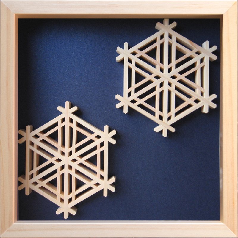 Kumiko Cube frame Design : Gomagara - 墙贴/壁贴 - 木头 蓝色
