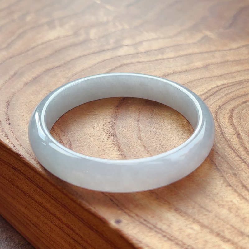 冰种翡翠手镯 | 19围 | 天然缅甸玉翡翠A货 | 送礼 - 手链/手环 - 玉石 白色