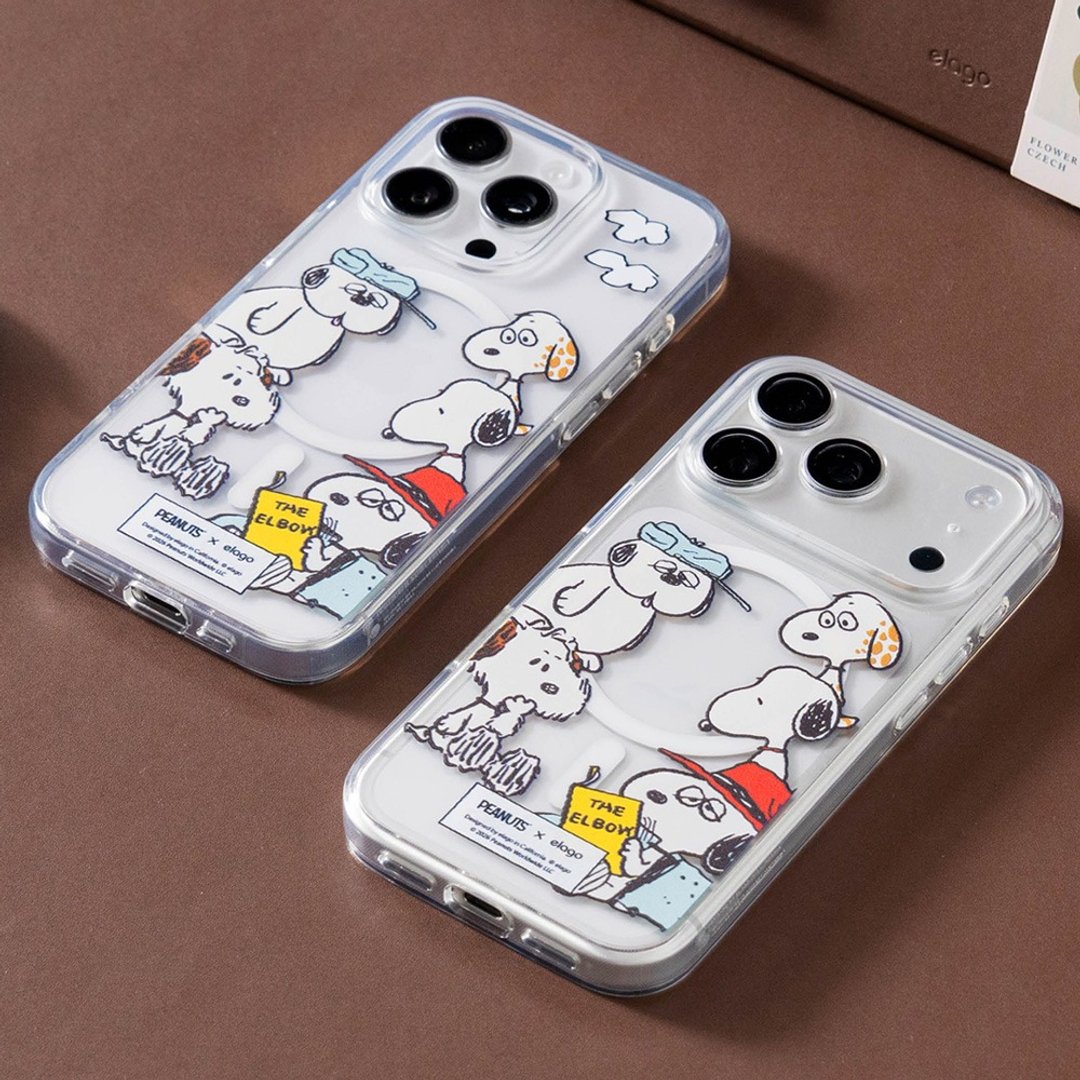 新品 elago PEANUTS 史努比&欧拉夫家族 iPhone 16 磁吸防摔手机壳 - 手机壳/手机套 - 塑料 透明