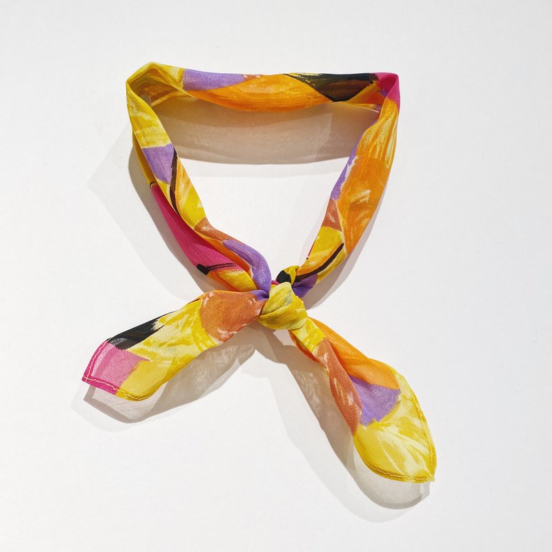 JOJA 日本老布制 领巾 / 发带 - 丝巾 - 聚酯纤维 橘色