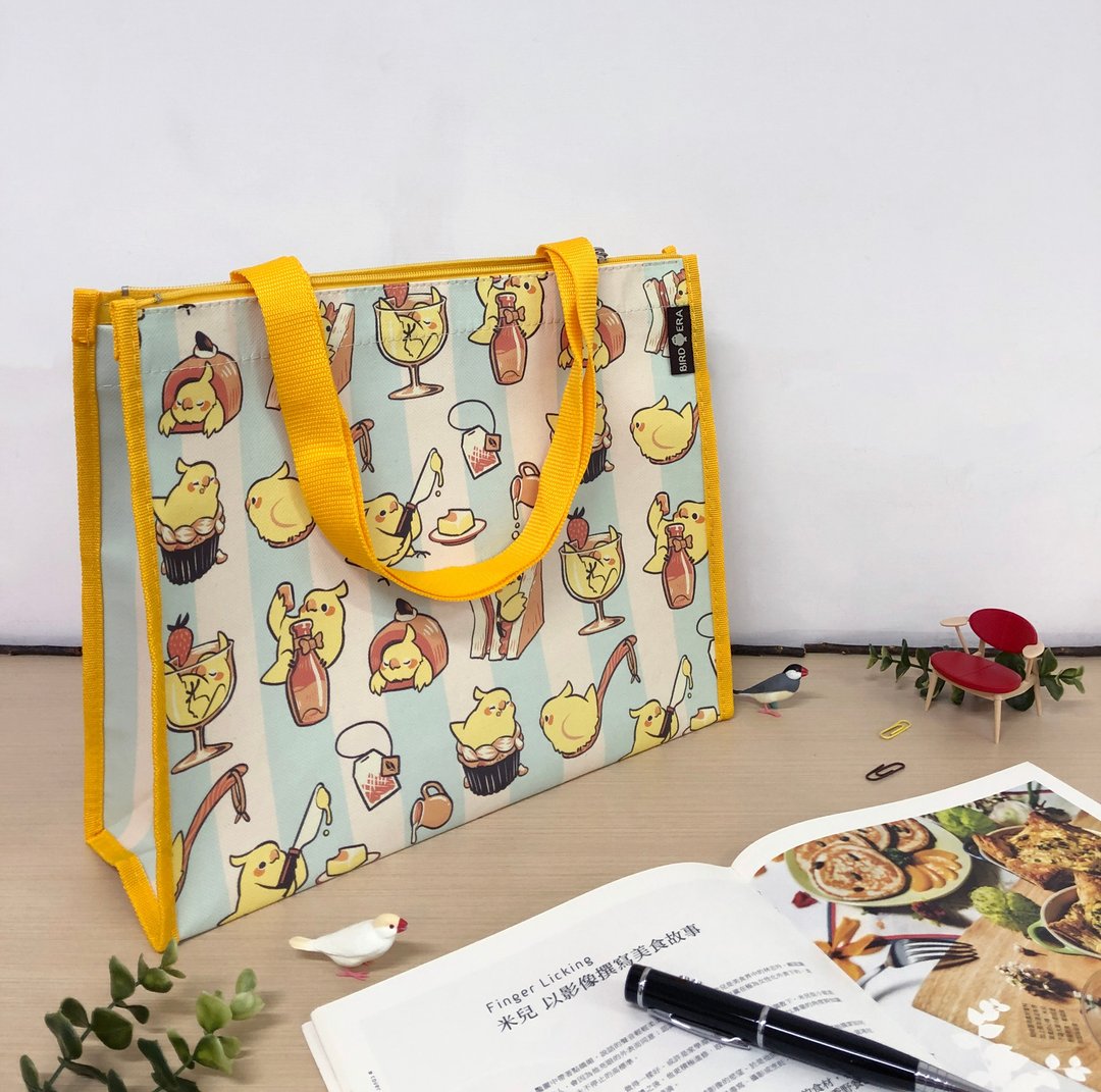 Sunny Bag x BIRD ERA鸟时代 横式拉链包-可卡的下午茶时光 - 手提包/手提袋 - 其他材质 黄色