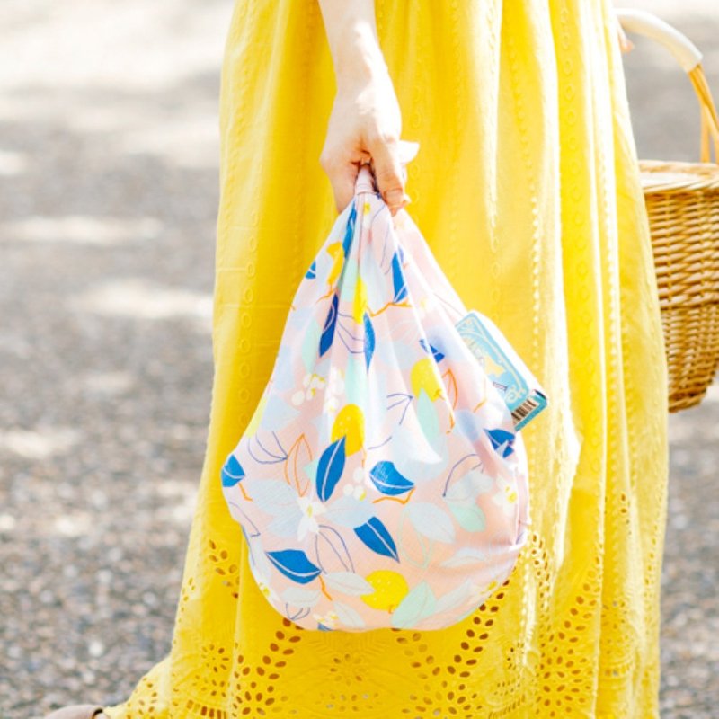 京都风吕敷包巾-姬 二巾-柑橘-玫瑰粉(有机棉) - 手帕/方巾 - 棉．麻 