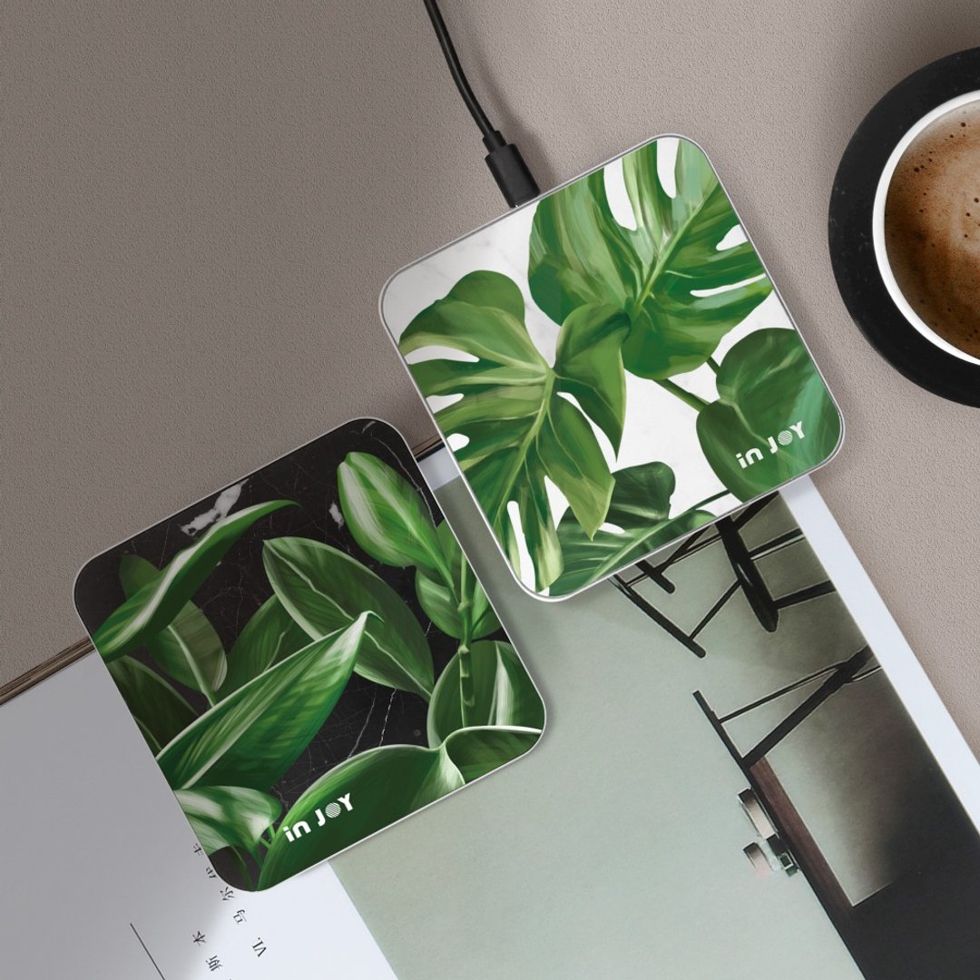 植物森林 方型 大理石无线充电器 Wireless Charger - 数码小物 - 石头 黑色