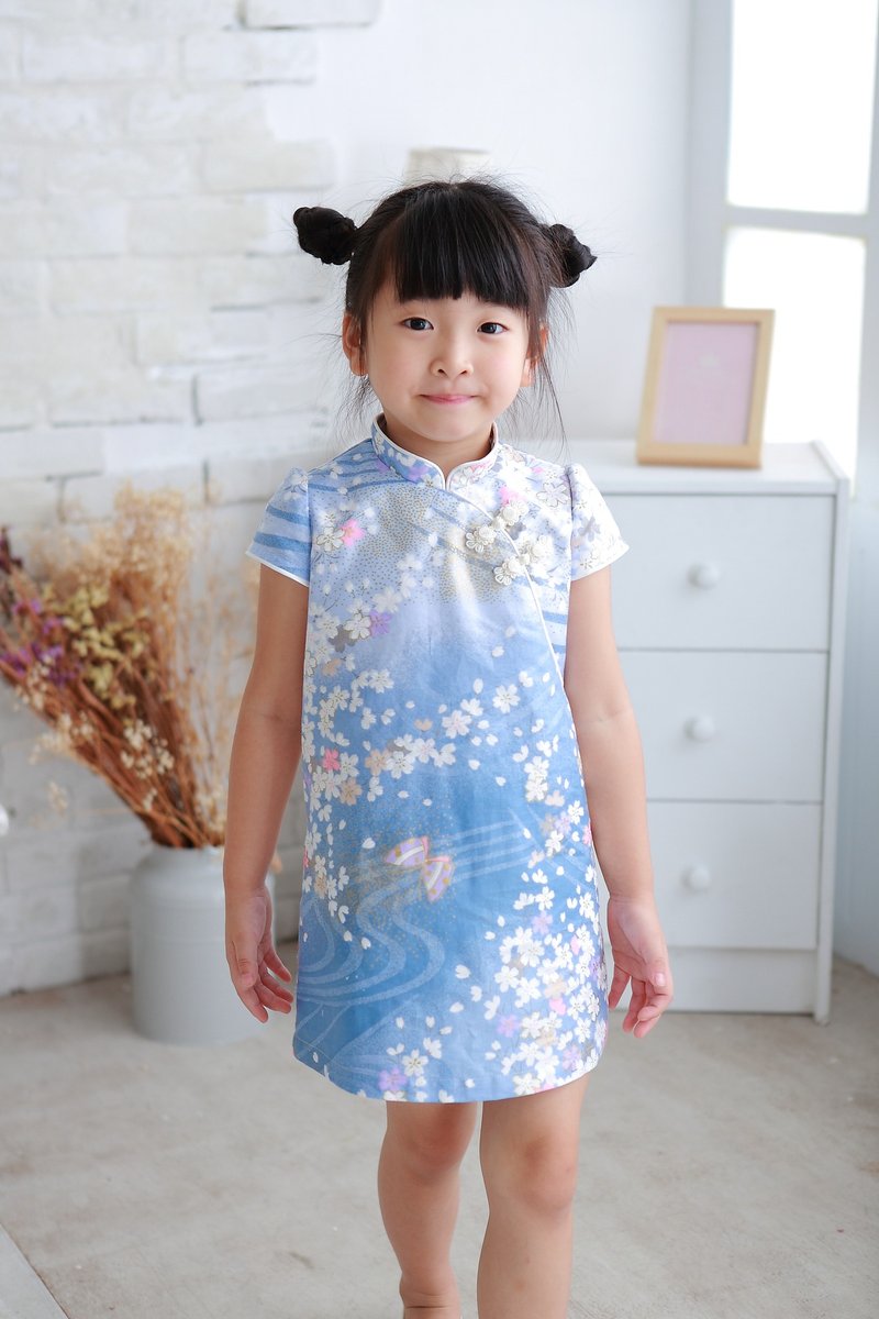 【心裳】格格改良小旗袍-缤纷蓝 - 其他 - 棉．麻 蓝色