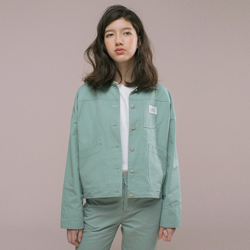 LLANO a wild flower 复古夹克-芥末绿 - 其他 - 棉．麻 绿色