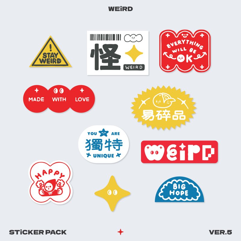 THE WEIRD STICKER PACK VER.5 - 贴纸 - 纸 红色
