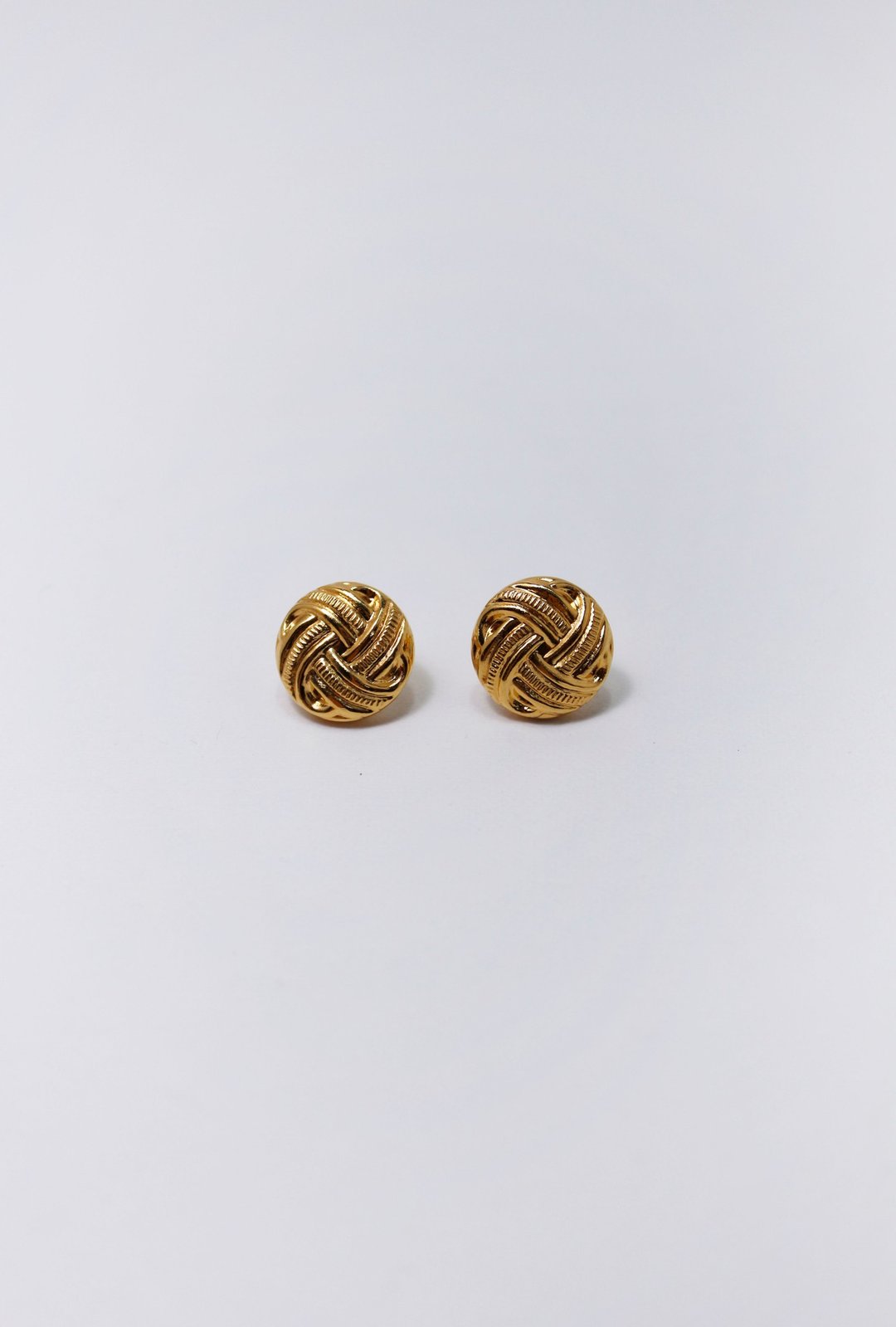 BUTTON EARRING 15MM- Rotating Lace - 耳环/耳夹 - 铜/黄铜 